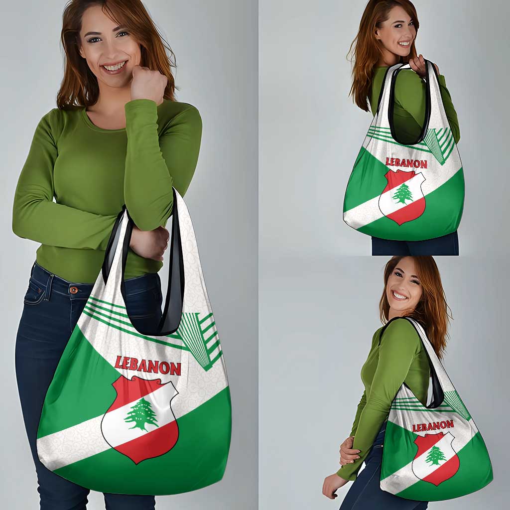Lebanon Flag Shield Grocery Bag with Cedar Emblem and National Colors
