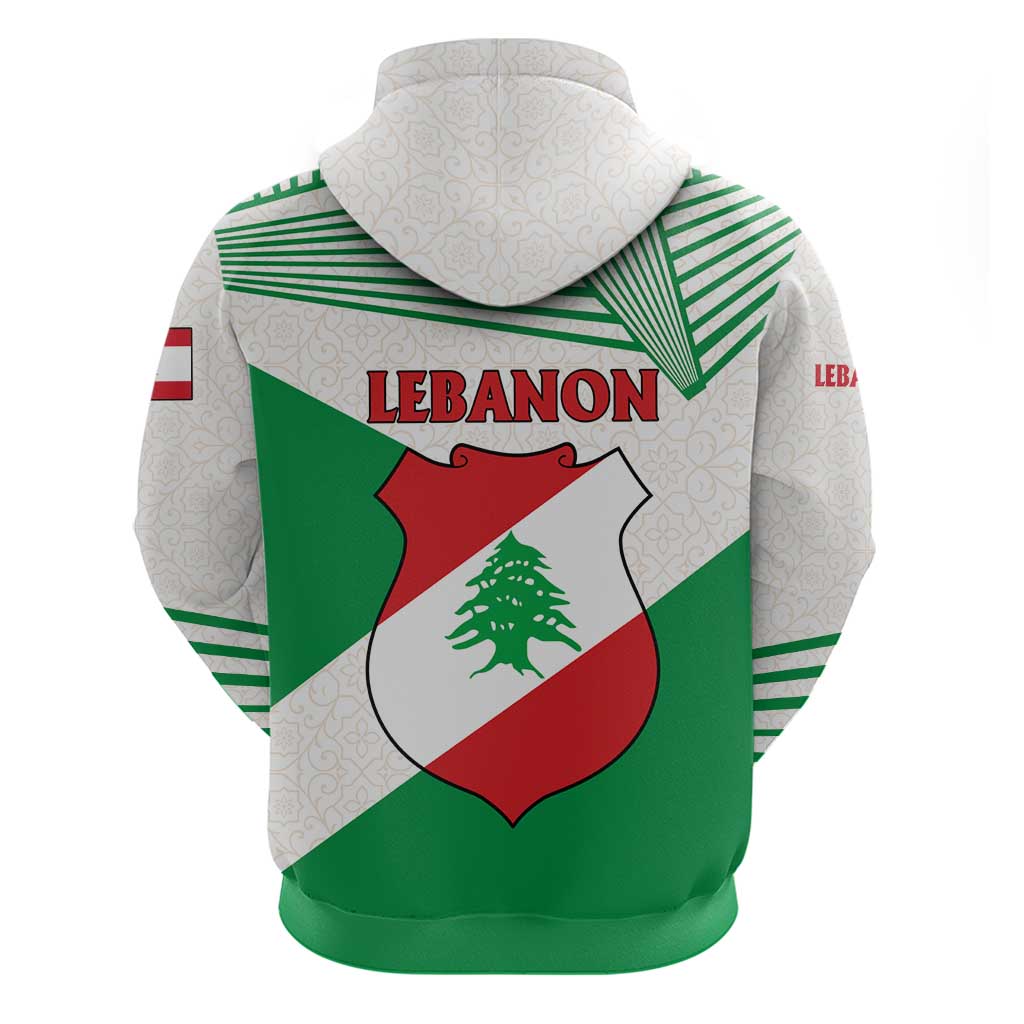 Lebanon Flag Shield Hoodie with Cedar Emblem and National Colors