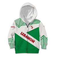 Lebanon Flag Shield Kid Hoodie with Cedar Emblem and National Colors