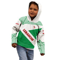Lebanon Flag Shield Kid Hoodie with Cedar Emblem and National Colors