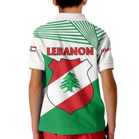 Lebanon Flag Shield Kid Polo Shirt with Cedar Emblem and National Colors