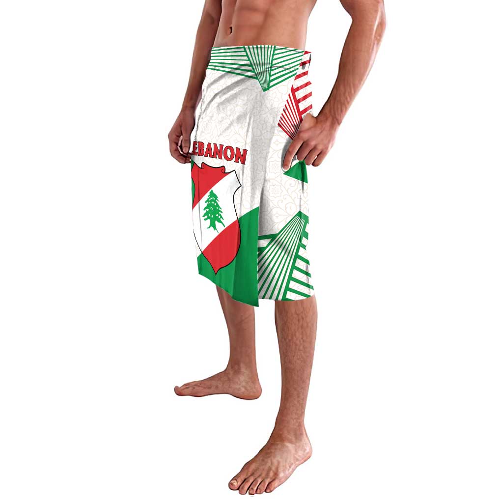 Lebanon Flag Shield Lavalava with Cedar Emblem and National Colors