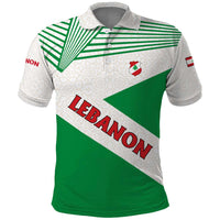 Lebanon Flag Shield Polo Shirt with Cedar Emblem and National Colors