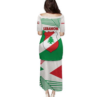 Lebanon Flag Shield Puletasi with Cedar Emblem and National Colors