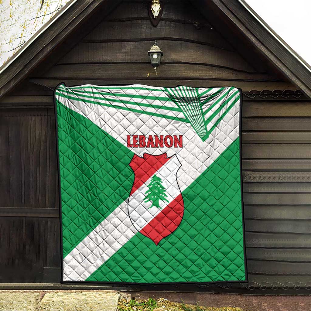 Lebanon Flag Shield Quilt with Cedar Emblem and National Colors