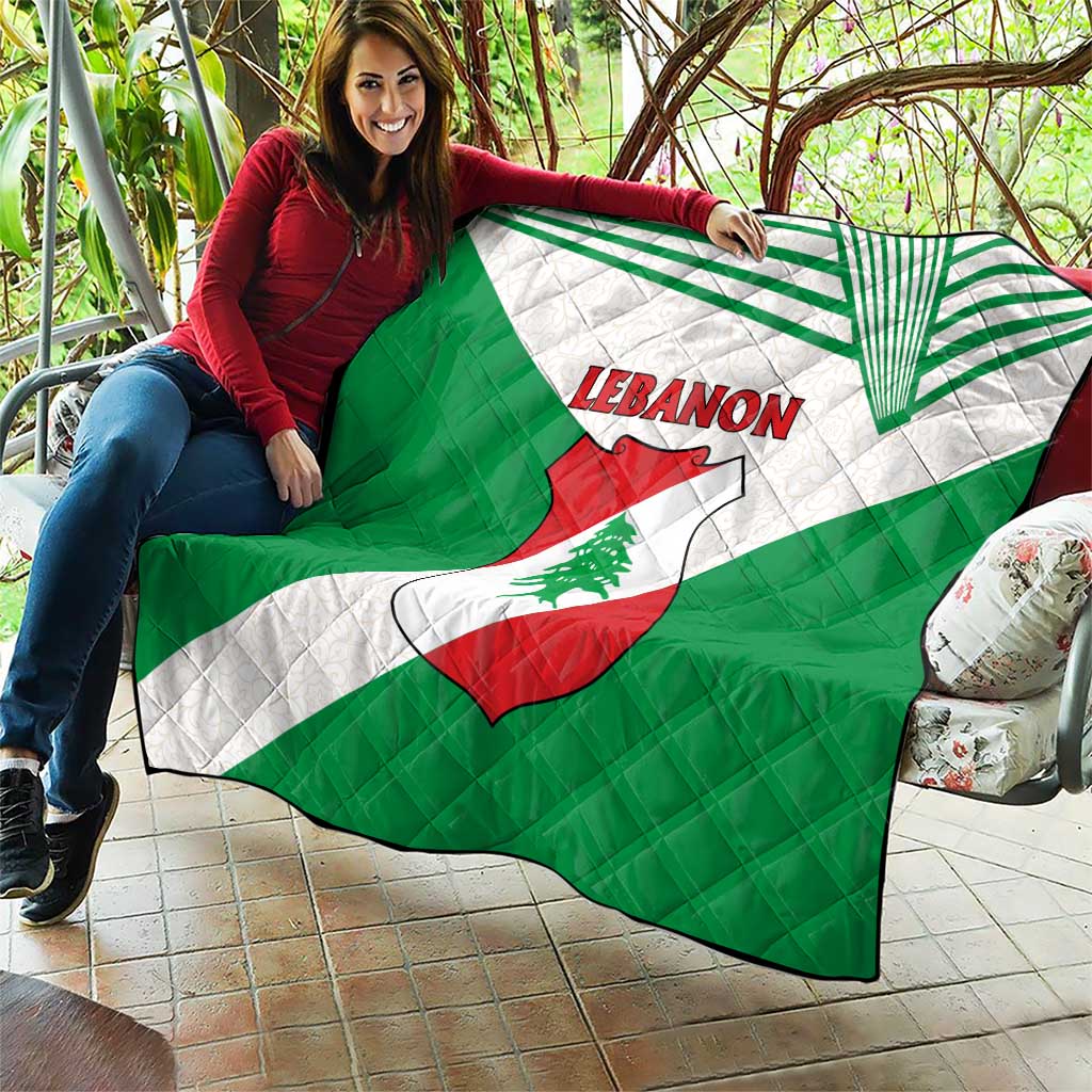 Lebanon Flag Shield Quilt with Cedar Emblem and National Colors