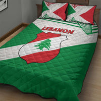 Lebanon Flag Shield Quilt Bed Set with Cedar Emblem and National Colors