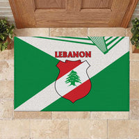 Lebanon Flag Shield Rubber Doormat with Cedar Emblem and National Colors