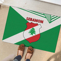 Lebanon Flag Shield Rubber Doormat with Cedar Emblem and National Colors