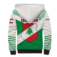 Lebanon Flag Shield Sherpa Hoodie with Cedar Emblem and National Colors