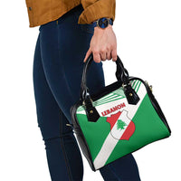 Lebanon Flag Shield Shoulder Handbag with Cedar Emblem and National Colors