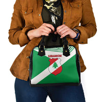 Lebanon Flag Shield Shoulder Handbag with Cedar Emblem and National Colors
