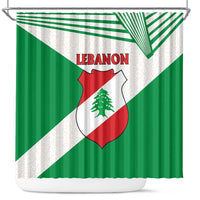 Lebanon Flag Shield Shower Curtain with Cedar Emblem and National Colors