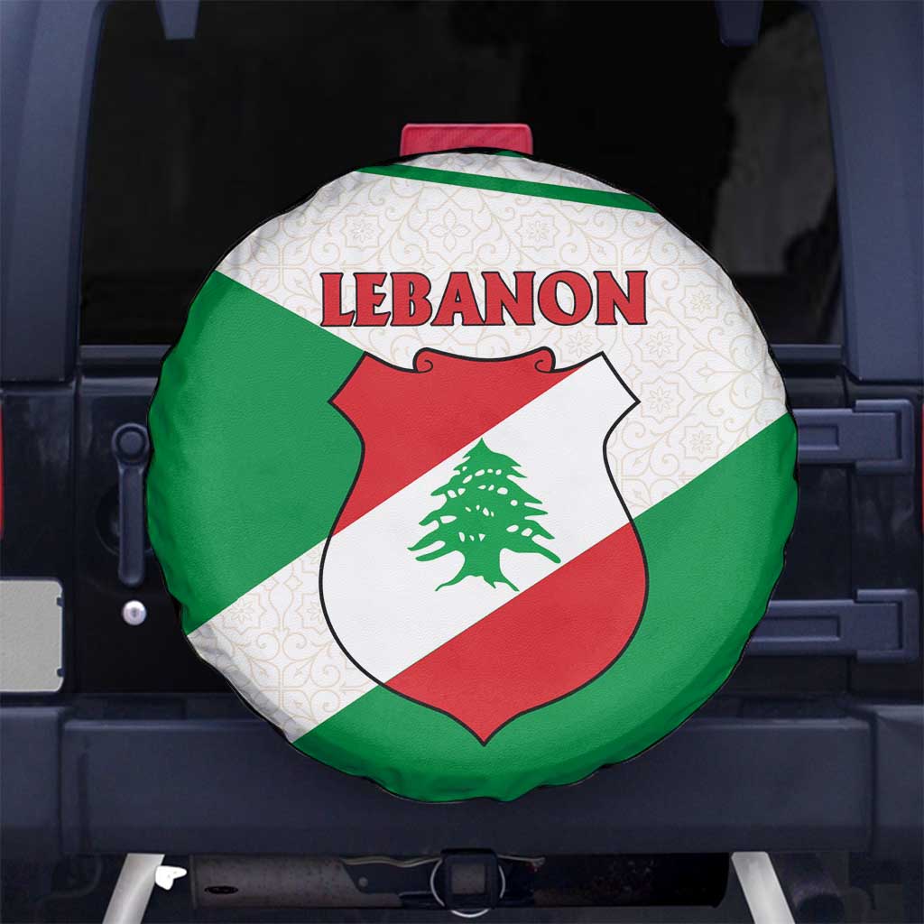 Lebanon Flag Shield Spare Tire Cover with Cedar Emblem and National Colors