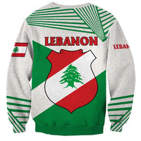 Lebanon Flag Shield Sweatshirt with Cedar Emblem and National Colors