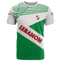 Lebanon Flag Shield T Shirt with Cedar Emblem and National Colors