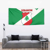 Lebanon Flag Shield Tapestry with Cedar Emblem and National Colors