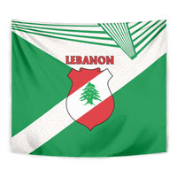 Lebanon Flag Shield Tapestry with Cedar Emblem and National Colors