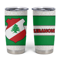 Lebanon Flag Shield Tumbler Cup with Cedar Emblem and National Colors