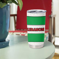 Lebanon Flag Shield Tumbler Cup with Cedar Emblem and National Colors
