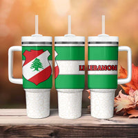 Lebanon Flag Shield Tumbler With Handle with Cedar Emblem and National Colors