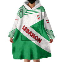 Lebanon Flag Shield Wearable Blanket Hoodie with Cedar Emblem and National Colors