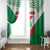 Lebanon Flag Shield Window Curtain with Cedar Emblem and National Colors