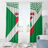Lebanon Flag Shield Window Curtain with Cedar Emblem and National Colors