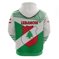 Lebanon Flag Shield Zip Hoodie with Cedar Emblem and National Colors