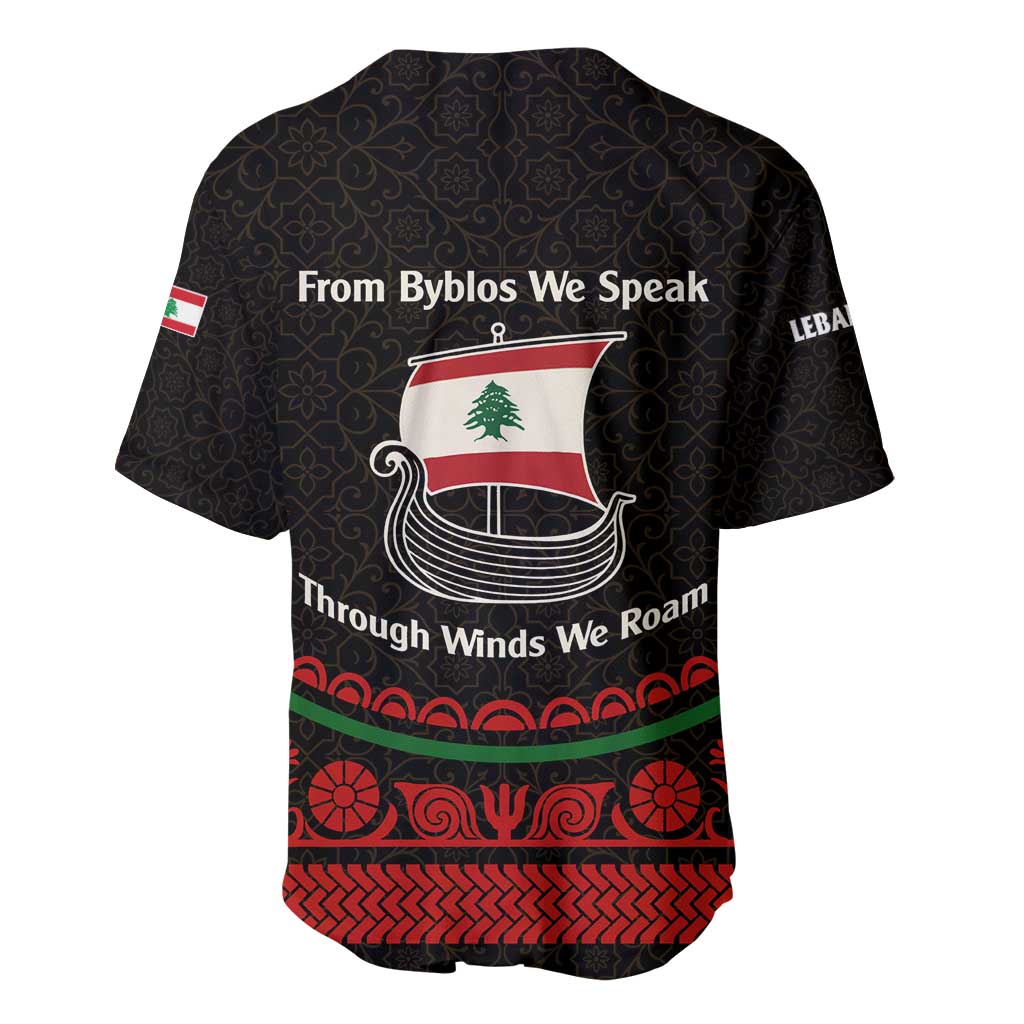 Lebanon Phoenician Ship Baseball Jersey with Byblos Heritage and Cedar Sail Design