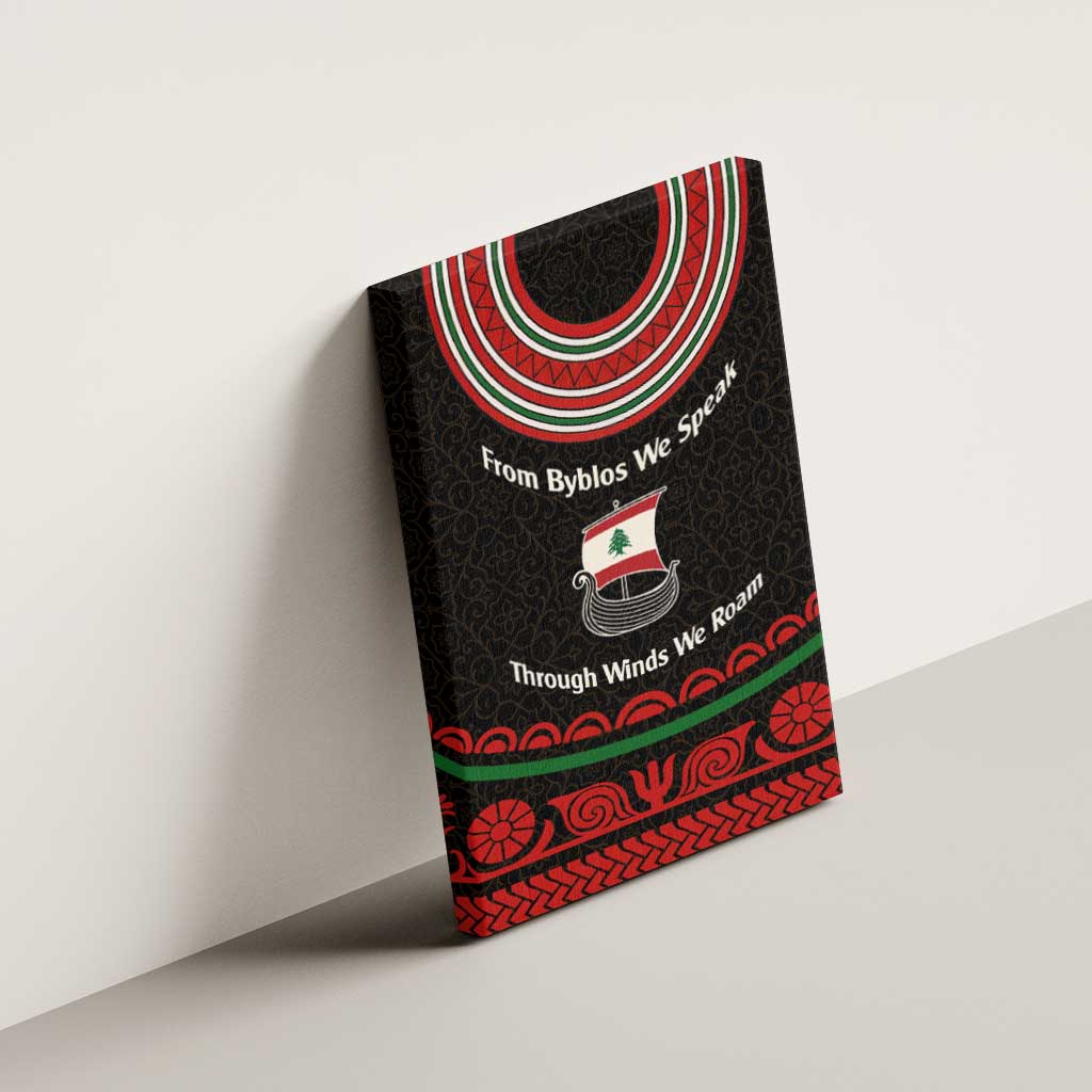 Lebanon Phoenician Ship Canvas Wall Art with Byblos Heritage and Cedar Sail Design