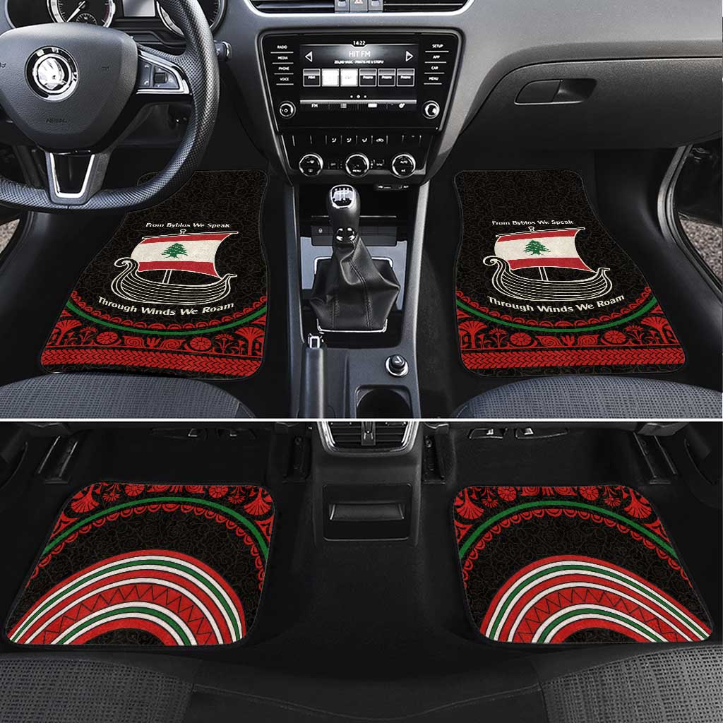 Lebanon Phoenician Ship Car Mats with Byblos Heritage and Cedar Sail Design