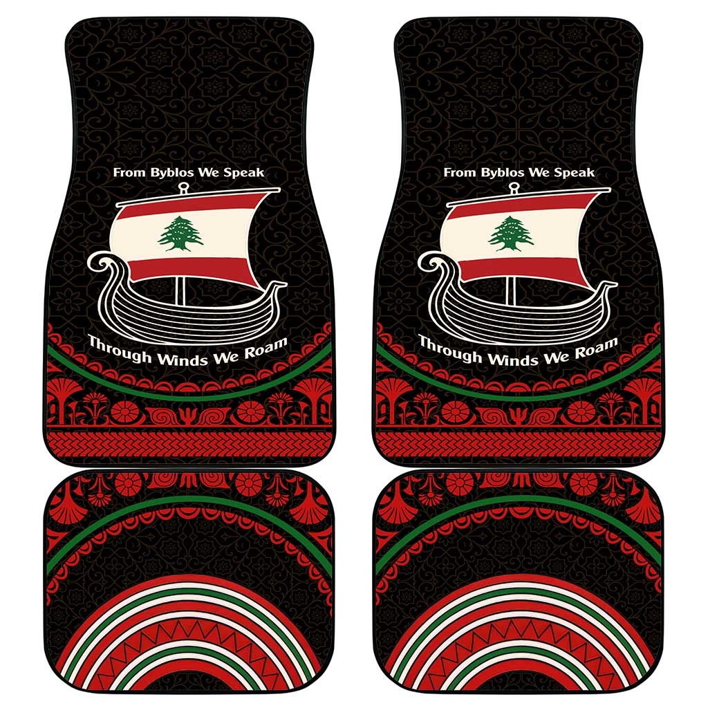 Lebanon Phoenician Ship Car Mats with Byblos Heritage and Cedar Sail Design