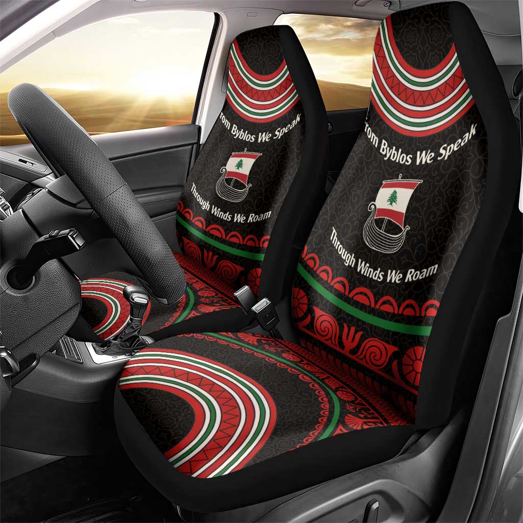 Lebanon Phoenician Ship Car Seat Cover with Byblos Heritage and Cedar Sail Design
