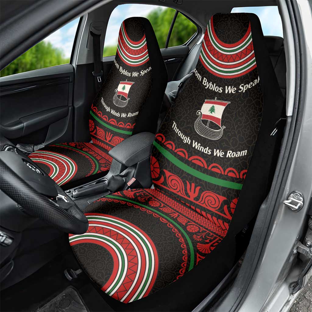 Lebanon Phoenician Ship Car Seat Cover with Byblos Heritage and Cedar Sail Design