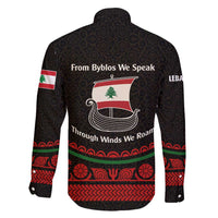 Lebanon Phoenician Ship Family Matching Long Sleeve Bodycon Dress and Hawaiian Shirt with Byblos Heritage and Cedar Sail Design