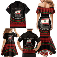 Lebanon Phoenician Ship Family Matching Mermaid Dress and Hawaiian Shirt with Byblos Heritage and Cedar Sail Design