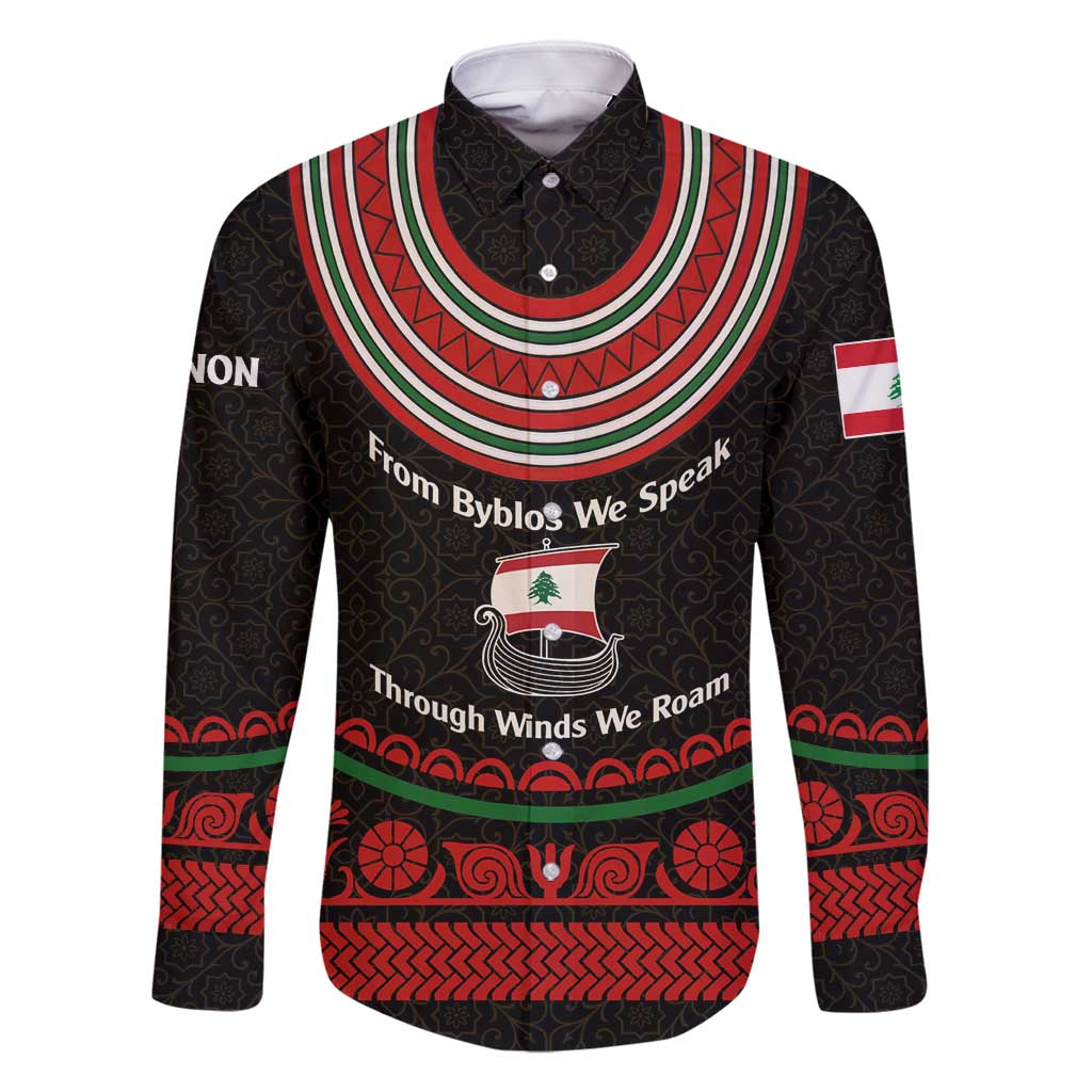 Lebanon Phoenician Ship Family Matching Off Shoulder Short Dress and Hawaiian Shirt with Byblos Heritage and Cedar Sail Design