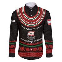 Lebanon Phoenician Ship Family Matching Off Shoulder Short Dress and Hawaiian Shirt with Byblos Heritage and Cedar Sail Design