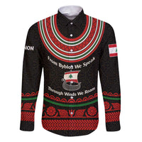 Lebanon Phoenician Ship Family Matching Puletasi and Hawaiian Shirt with Byblos Heritage and Cedar Sail Design