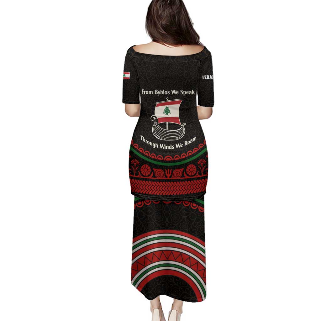 Lebanon Phoenician Ship Family Matching Puletasi and Hawaiian Shirt with Byblos Heritage and Cedar Sail Design