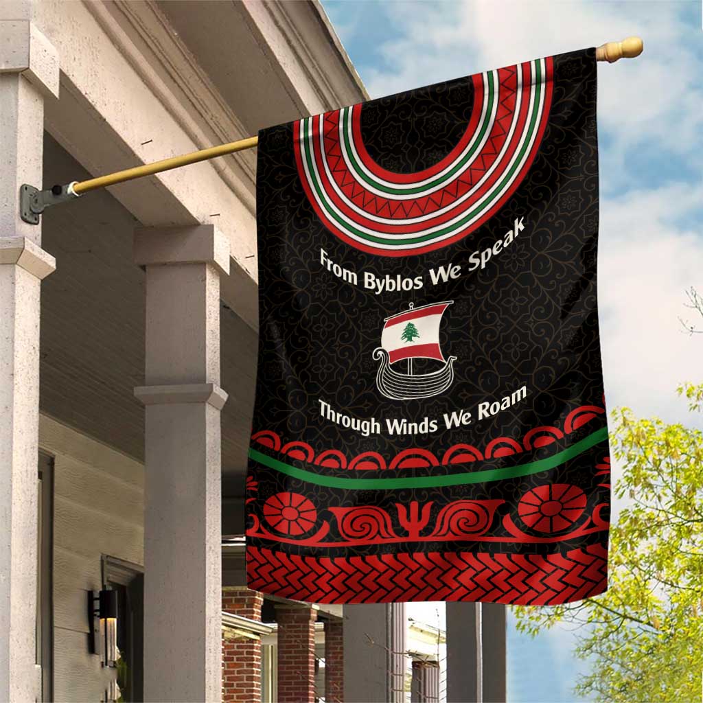 Lebanon Phoenician Ship Garden Flag with Byblos Heritage and Cedar Sail Design