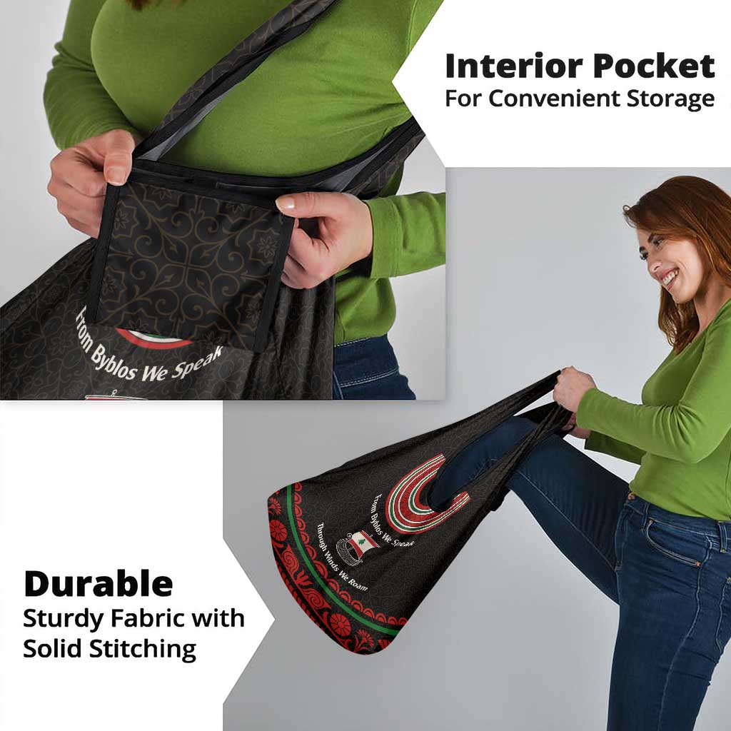 Lebanon Phoenician Ship Grocery Bag with Byblos Heritage and Cedar Sail Design