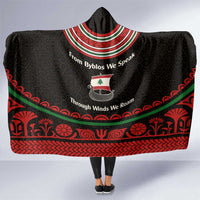 Lebanon Phoenician Ship Hooded Blanket with Byblos Heritage and Cedar Sail Design