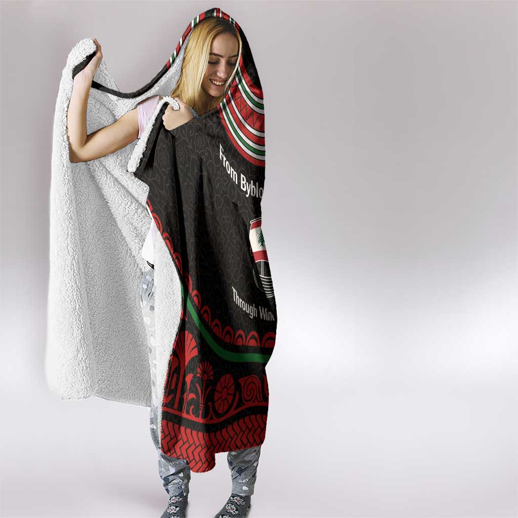 Lebanon Phoenician Ship Hooded Blanket with Byblos Heritage and Cedar Sail Design