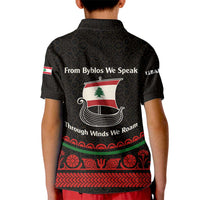 Lebanon Phoenician Ship Kid Polo Shirt with Byblos Heritage and Cedar Sail Design