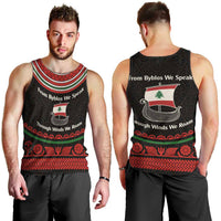 Lebanon Phoenician Ship Men Tank Top with Byblos Heritage and Cedar Sail Design