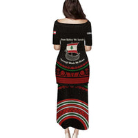 Lebanon Phoenician Ship Puletasi with Byblos Heritage and Cedar Sail Design