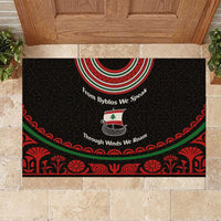 Lebanon Phoenician Ship Rubber Doormat with Byblos Heritage and Cedar Sail Design