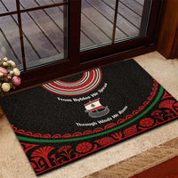 Lebanon Phoenician Ship Rubber Doormat with Byblos Heritage and Cedar Sail Design